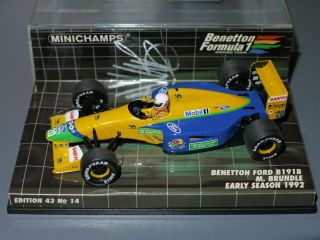 Minichamps 1:43 F1 1992 Martin Brundle Benetton Ford B192 Signed