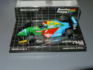Minichamps 1:43 F1 1990 Alesandro Nannini Benetton Ford B190 Signed