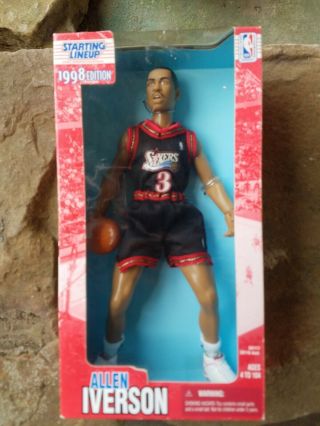 1998 Allen Iverson 13 " Starting Lineup Philly Sixers Poseable Doll Figure Nib