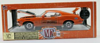 M2 Machines 1970 Ford Mustang Boss 429 Orange Wave 28 1/24 Diecast Car Limited