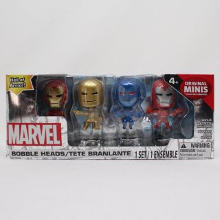 Marvel Iron Man Hall Of Armor Mini Bobble Head 4 Pack