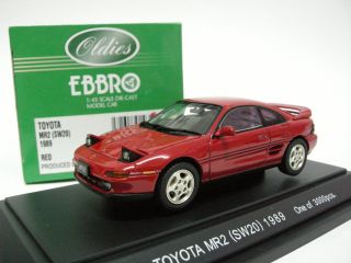 1:43 Ebbro Toyota Mr2 Sw20 1989 Red 266 Diecast