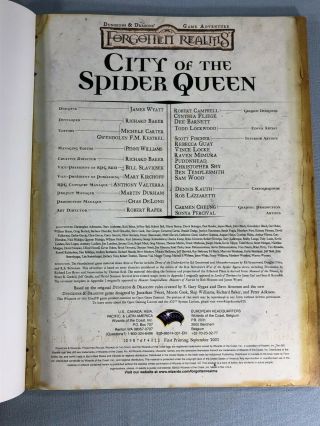 City Of The Spider Queen - D20 Dungeons & Dragons RPG 3.  5 D&D 3