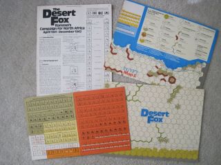 Spi Game: Desert Fox.  Rommel’s Campaign For North Africa.  Unpunched Complete.
