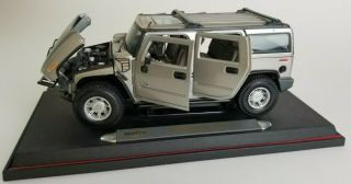 Hummer H2 Bullet Grey Suv 1:18 Scale Diecast By Maisto Pewter