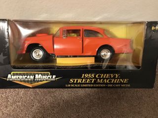 Ertl American Muscle 1955 Chevy Street Machine Orange 1:18 Diecast