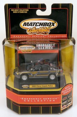 Matchbox 2000 Chevrolet Impala Police Ohio State Patrol Police Gray 1/64 Scale