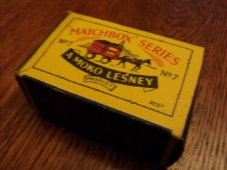 Matchbox Series No.  7 A Moko Lesney Product Made In England Box Only