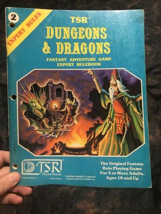 Vintage Tsr Dungeons & Dragons Fantasy Adventure Game Expert Rulebook Rules 2