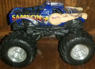 Samson Hot Wheels Monster Truck Mo Ster Jam Blue Truck Big Wheels Toy