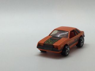 1979 Hotwheels Turbo Mustang Cobra Orange Made In Hong Kong 1/64 Scale