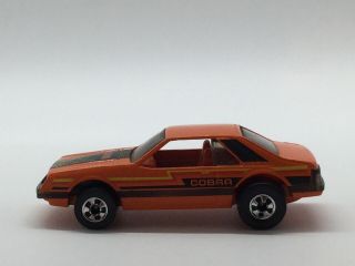 1979 Hotwheels Turbo Mustang Cobra Orange Made In Hong Kong 1/64 Scale 3
