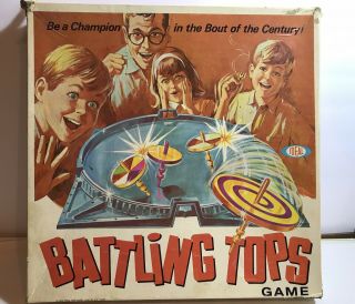 Vintage 1968 Ideal Toys Battling Tops Game No.  2340 - 8 With Box