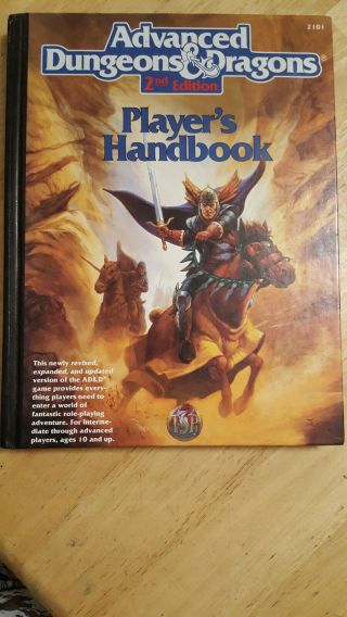 Players Handbook - 2nd Edition Advanced Dungeons And Dragons Ad&d Tsr 2101