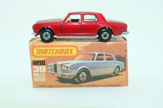 Matchbox Lesney Superfast No 39 Rolls Royce - Made In England - Boxed