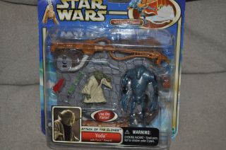 Star Wars Attack Of The Clones Aotc Geonosis Battle Droid Yoda 2002 Moc