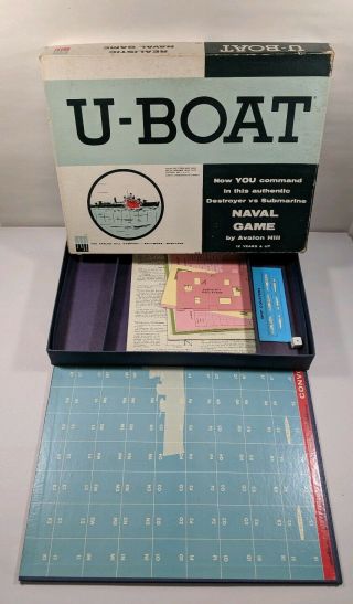 Vintage 1961 Avalon Hill Wwii U - Boat Naval Battle War Board Game Complete