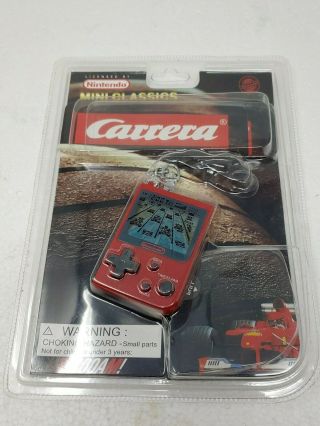 Vtg 1998 Nintendo Mini Classics Carrera Handheld Video Game Pocket Keychain P826