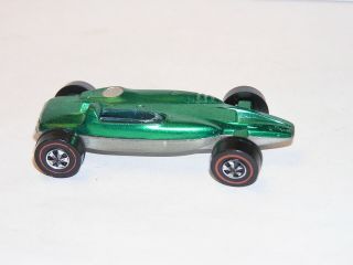 1969 Hot Wheels Redline Grand Prix Shelby Turbine Pretty All Green