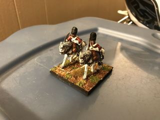 28mm Napoleonic British Royal Scots 2 Mounted Soldiers Some Damage Great Colors