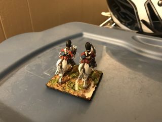 28mm Napoleonic British Royal Scots 2 Mounted Soldiers Some Damage Great Colors 5