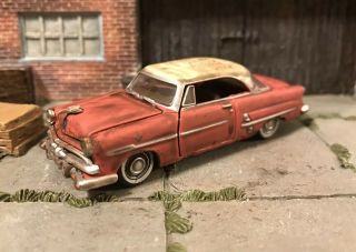 1954 Ford Crestline Rusty Weathered Barn Find Custom 1/64 Diecast Car Farm Rust