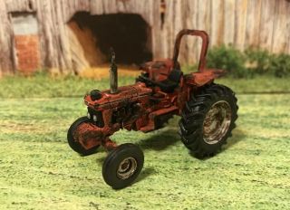 1985 Ford 5610 Rusty Weathered Custom 1/64 Diecast Farm Tractor Barn Find Dirty