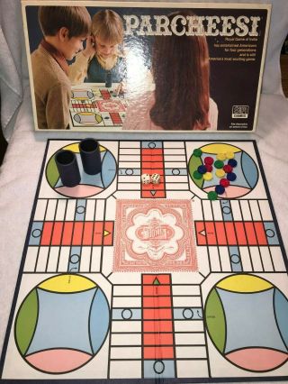 Vintage 1975 Selchow and Righter Parcheesi Board Game 2