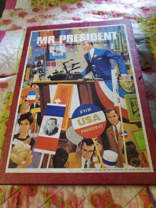 Vintage 1967 Mr.  President 3m Bookshelf Board Game Campaign Politics Complete