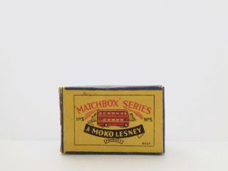 box for 1954 MOKO Lesney Matchbox No.  5 LONDON ' MATCHBOX ' BUS - - - see photos & more 3