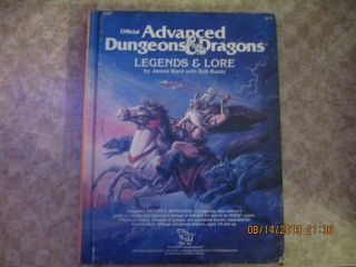 Advanced Dungeons & Dragons Legends & Lore - Hard Cover - 1984 - Tsr 2013