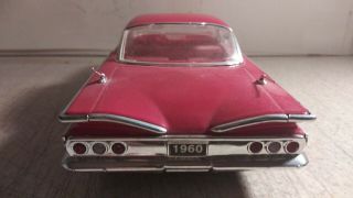 JADA 1/24 SCALE 1960 CHEVROLET IMPALA RED DIE CAST CAR 3