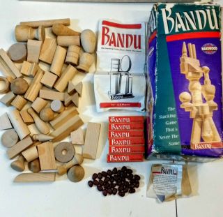 Bandu Hardwood Stacking Game Never The Same Complete Milton Bradley 1991 Bausack