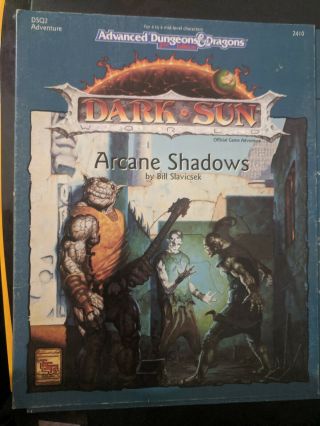 Dsq2 Arcane Shadows Box Set (dark Sun Ad&d 2nd Edition Adventure 1992 Tsr 2410)