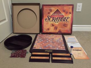 Scrabble Deluxe Edition Board Rotating Turntable Base & Box | Scrabble Game