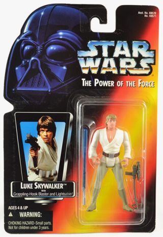 Star Wars Luke Skywalker Shortsaber Variant Potf2.  00 Red Card With Protech