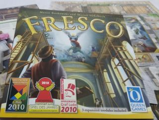Fresco Board Game With Expansion Module 1,  2,  3,  7,  8,  9,  10 - Components Bagged