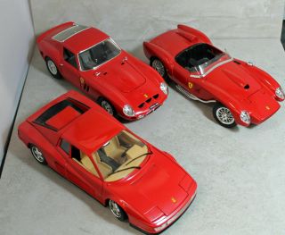 Burago 1/24 Ferrari Red Diecast Model Cars 3 Different