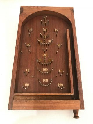 Traditional Table Top Solid Wood/brass Pinball Game Tabletop