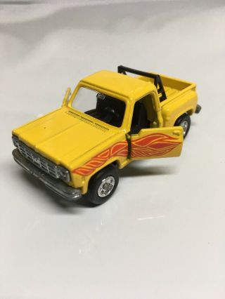 Tomica No.  F44 Chevrolet Truck Yellow W/flames Made In Japan Doors Open