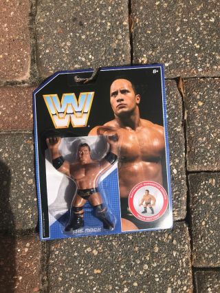 Mattel Wwe Wwf Retro Wrestling Action Figure The Rock Has Some Wear Cardboard
