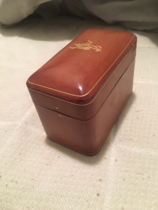 Vintage Florence Italy Leather Double Deck Playing Card Holder Box