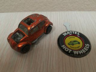 Hot Wheels Redline Metallic Orange Custom Volkswagen Mattel Vintage 1967 Beetle