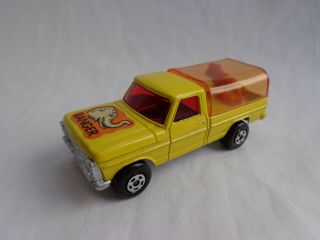 Vintage Matchbox Lesney Superfast No57 Ford Wild Life Truck Amber Canopy Vnmint
