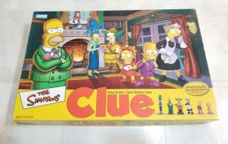 The Simpsons Clue Board Game 2nd Edition 2002 Parker Bros Complete