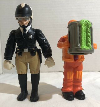 Real Ghostbusters X - Cop/ Can Man Figures 1988 Vintage Haunted Humans