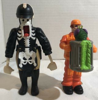 Real Ghostbusters X - COP/ Can Man Figures 1988 Vintage HAUNTED HUMANS 2