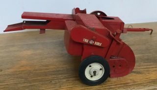 Vintage Tru Scale Farm Toy Red Hay Baler 4