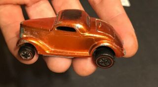 1968 Mattel Redline Hot Wheel Chrome Like Orange 1936 Ford Coupe Car Diecast Toy