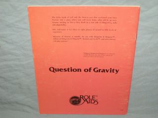 AD&D 1st Edition Adventure Module - QUESTION OF GRAVITY (HARD TO FIND and VG, ) 2